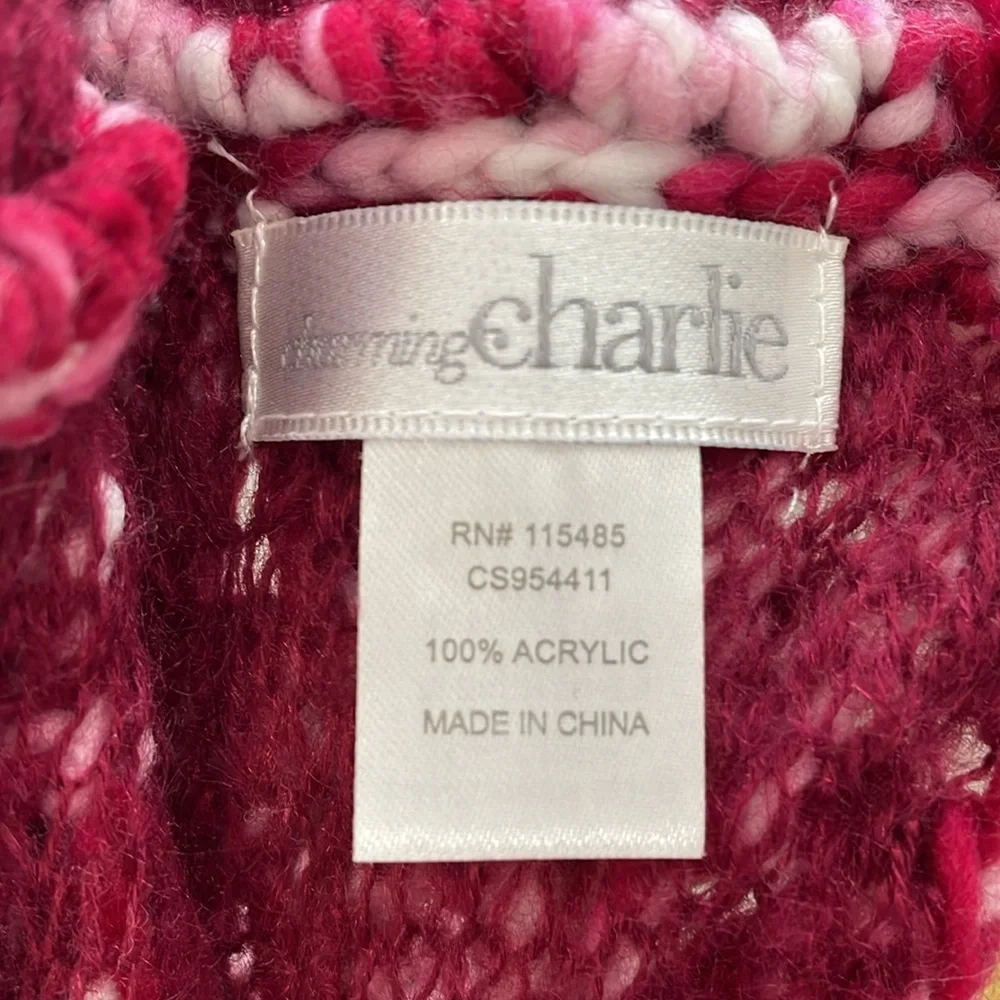 Charming Charlie Pink Knit Infinity Scarf